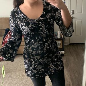 White House Black Market patterned top